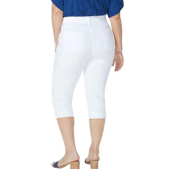 NYDJ Marilyn Straight Cropped Optic White Classic Jeans Size 18W - Picture 3 of 4